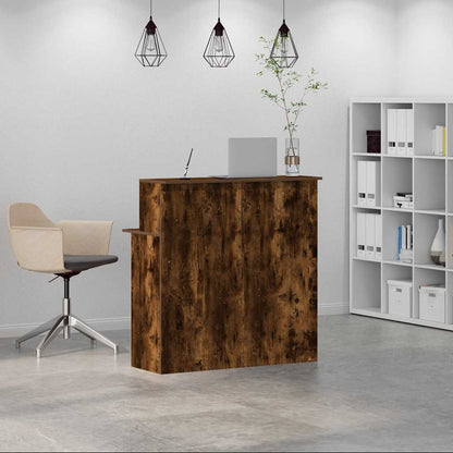 vidaXL Empfangstheke Räuchereiche 100x50x103,5 cm Holzwerkstoff