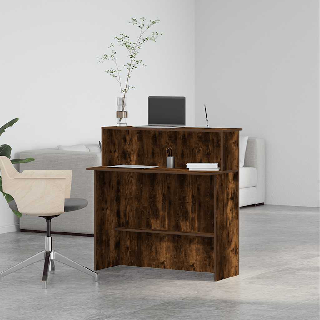 vidaXL Empfangstheke Räuchereiche 100x50x103,5 cm Holzwerkstoff