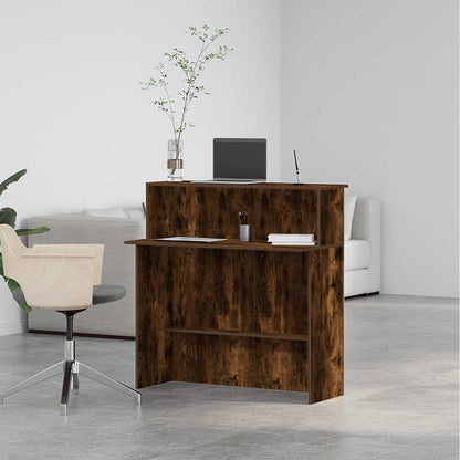 vidaXL Empfangstheke Räuchereiche 100x50x103,5 cm Holzwerkstoff