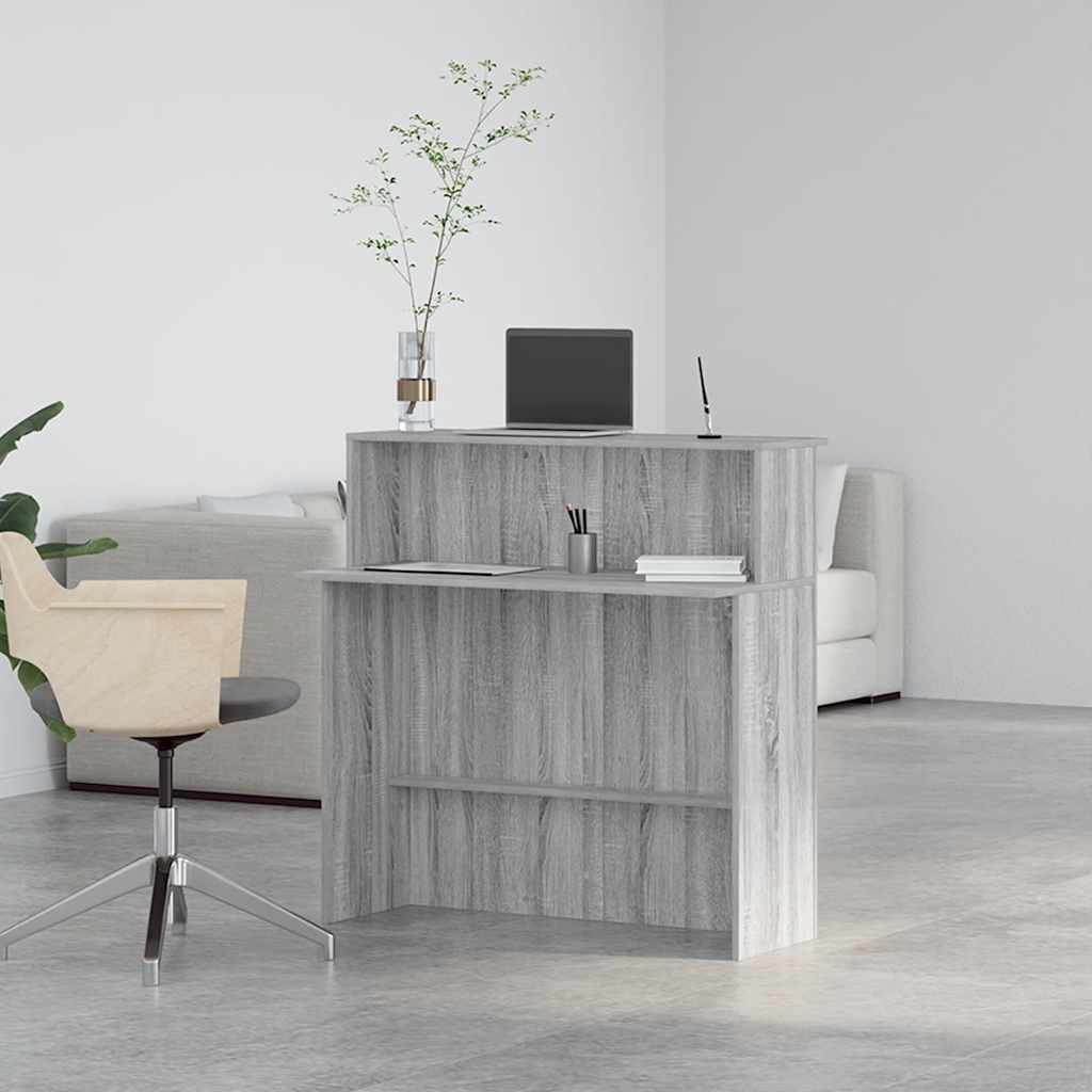 vidaXL Empfangstheke Grau Sonoma 100x50x103,5 cm Holzwerkstoff