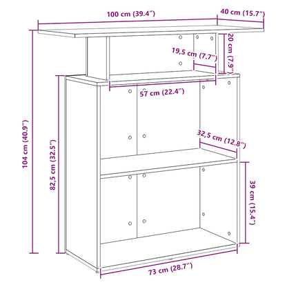 vidaXL Empfangstresen Weiß 100 x 40 x 104 cm Holzwerkstoff
