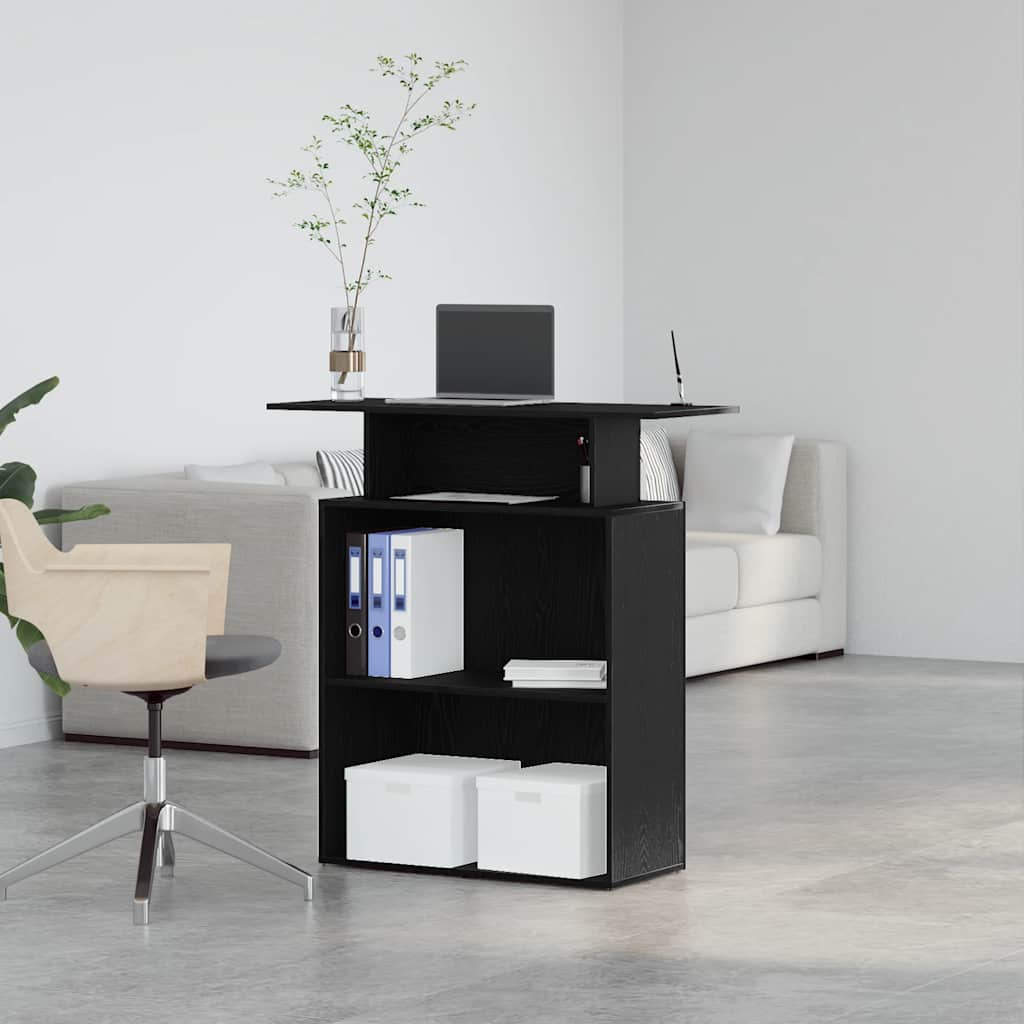 vidaXL Empfangstresen Schwarz 100 x 40 x 104 cm Holzwerkstoff