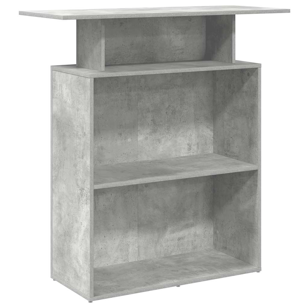 vidaXL Empfangstheke Betongrau 100x40x104 cm Holzwerkstoff
