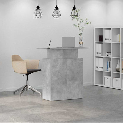 vidaXL Empfangstheke Betongrau 100x40x104 cm Holzwerkstoff