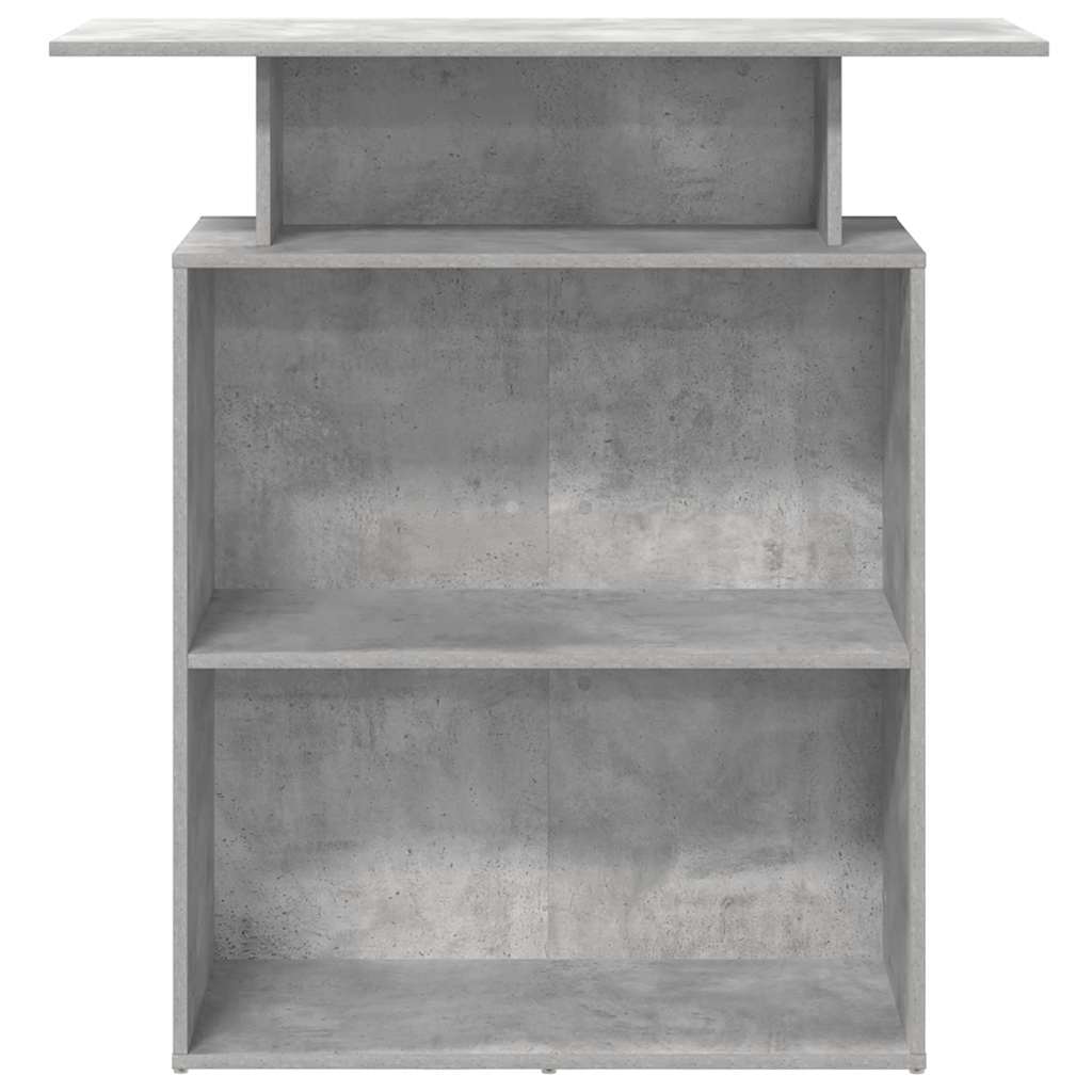 vidaXL Empfangstheke Betongrau 100x40x104 cm Holzwerkstoff