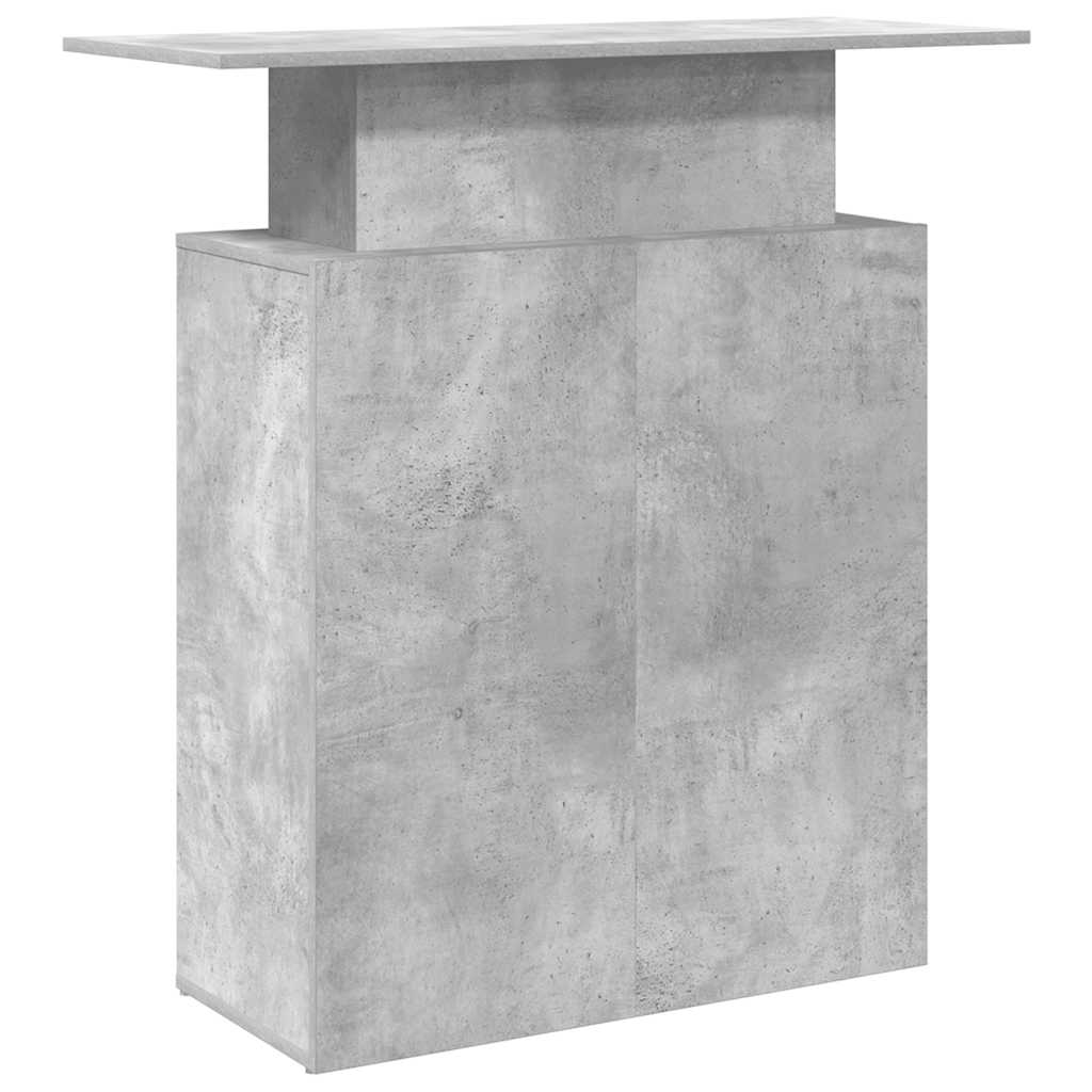 vidaXL Empfangstheke Betongrau 100x40x104 cm Holzwerkstoff