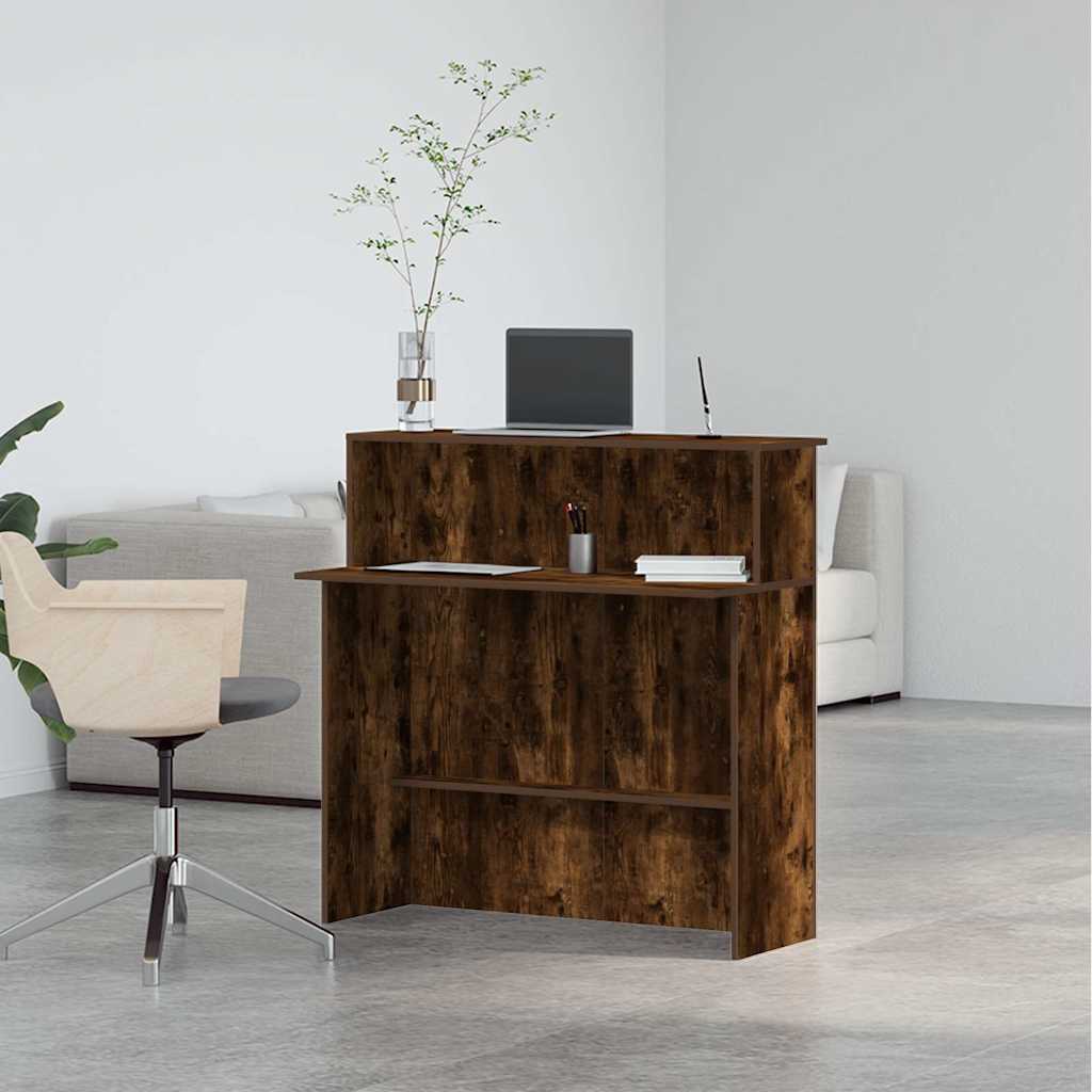 vidaXL Empfangstheke Räuchereiche 100x40x104 cm Holzwerkstoff