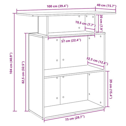 vidaXL Empfangstheke Altholz-Optik 100x40x104 cm Holzwerkstoff