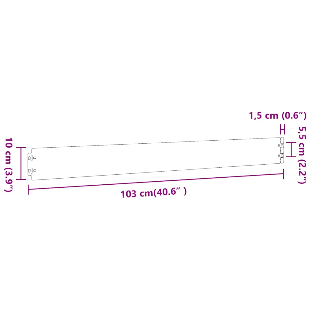vidaXL Rasenkanten 50 Stk. 10x103 cm Edelstahl