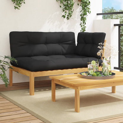 vidaXL Canapé d'angle de jardin en palettes avec coussins Bois d'acacia massif
