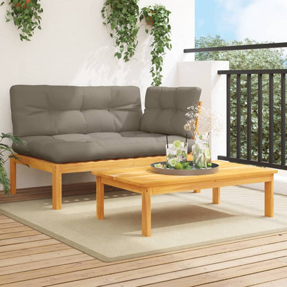 vidaXL Salon de jardin 2 places en palette avec coussins Bois d'acacia