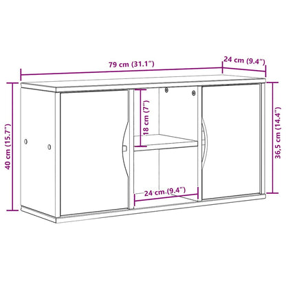 vidaXL Meuble TV ODDA 79x24x40 cm Pin massif