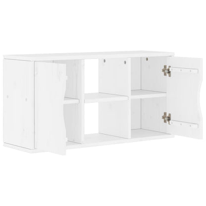vidaXL Meuble TV ODDA Blanc 79x24x40 cm Bois de pin massif