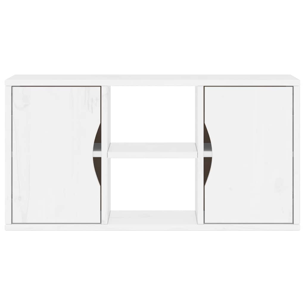 vidaXL Meuble TV ODDA Blanc 79x24x40 cm Bois de pin massif