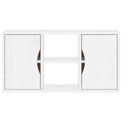 vidaXL Meuble TV ODDA Blanc 79x24x40 cm Bois de pin massif