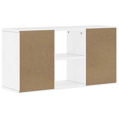 vidaXL Meuble TV ODDA Blanc 79x24x40 cm Bois de pin massif