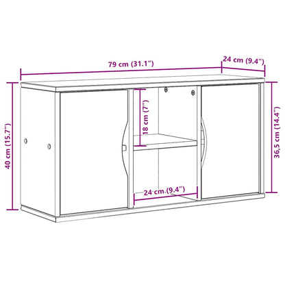 vidaXL Meuble TV ODDA Blanc 79x24x40 cm Bois de pin massif