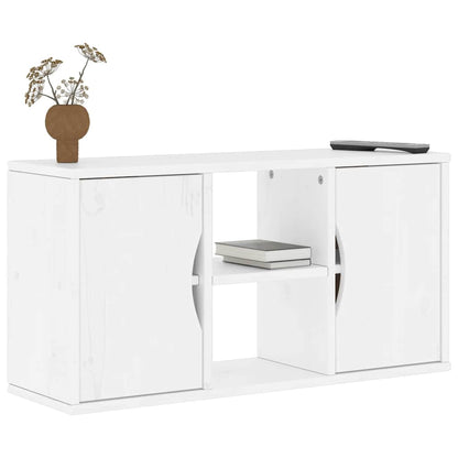 vidaXL Meuble TV ODDA Blanc 79x24x40 cm Bois de pin massif