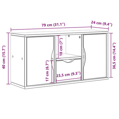 vidaXL TV-Schrank mit Schublade ODDA 79x24x40 cm Massivholz Kiefer