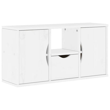 vidaXL Meuble TV avec tiroir Blanc 79x24x40 cm Pin massif