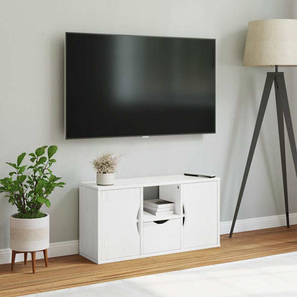 vidaXL Meuble TV avec tiroir Blanc 79x24x40 cm Pin massif
