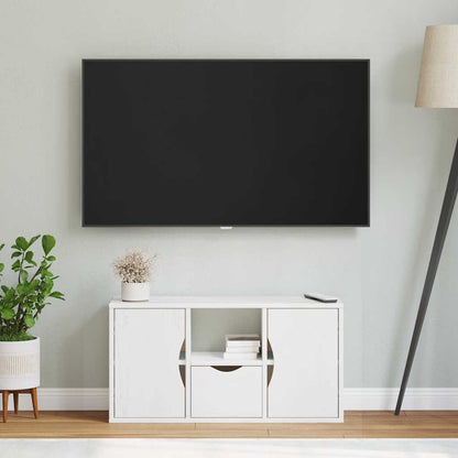 vidaXL Meuble TV avec tiroir Blanc 79x24x40 cm Pin massif