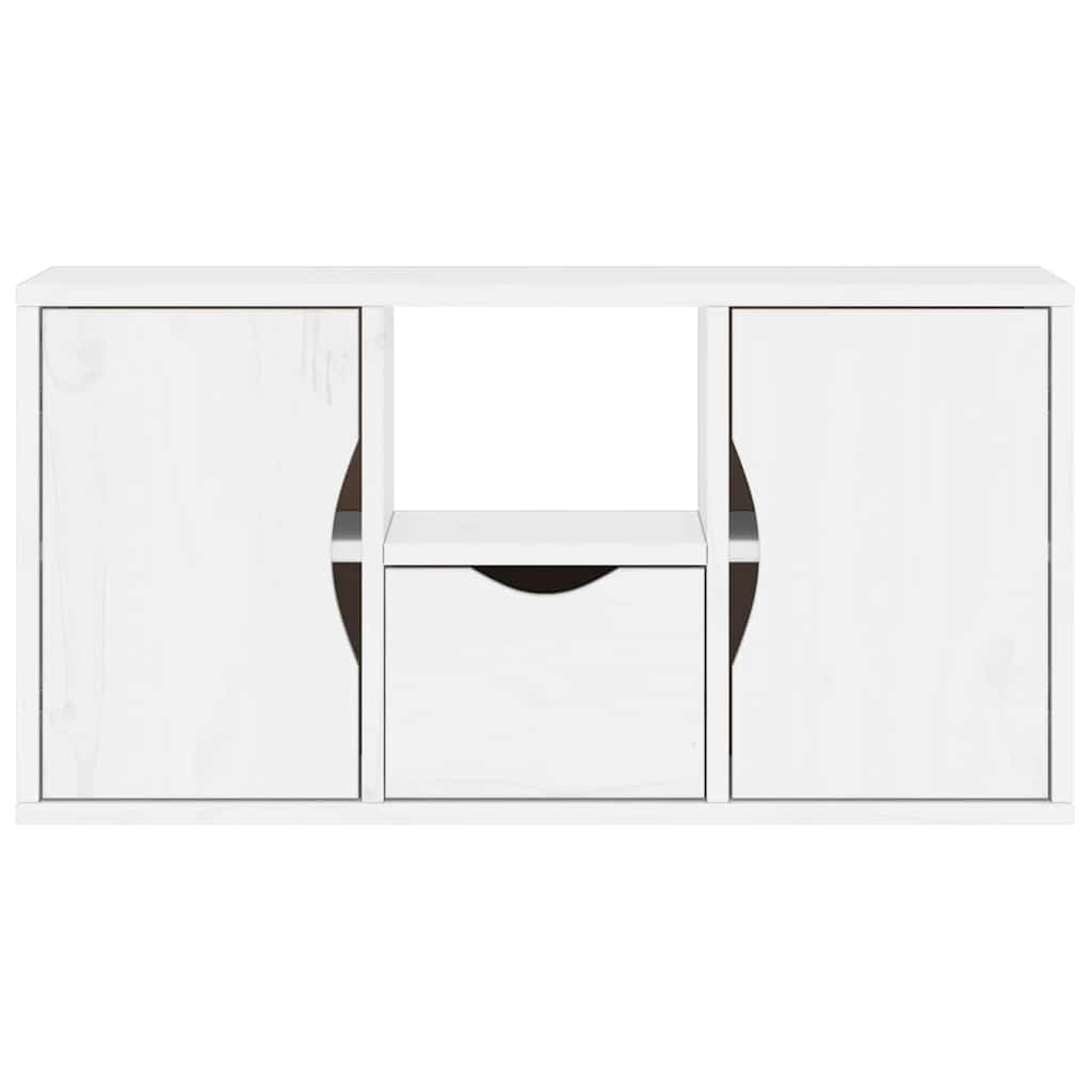 vidaXL Meuble TV avec tiroir Blanc 79x24x40 cm Pin massif
