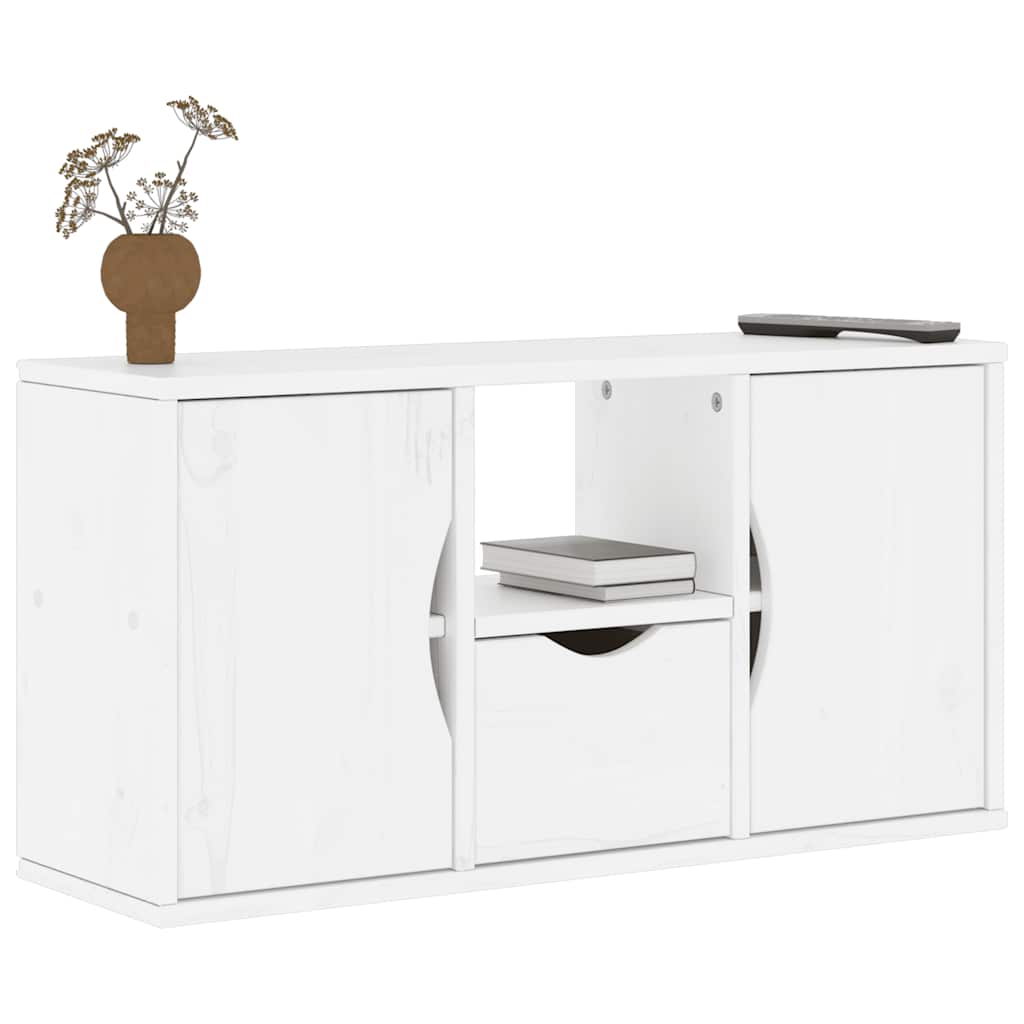 vidaXL Meuble TV avec tiroir Blanc 79x24x40 cm Pin massif