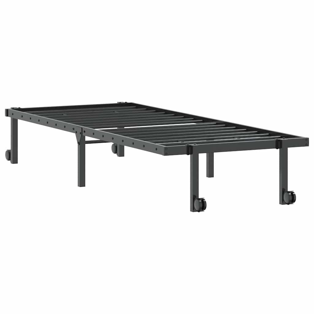 vidaXL Bettgestell ohne Matratze Klappbar Schwarz 80x200 cm Stahl