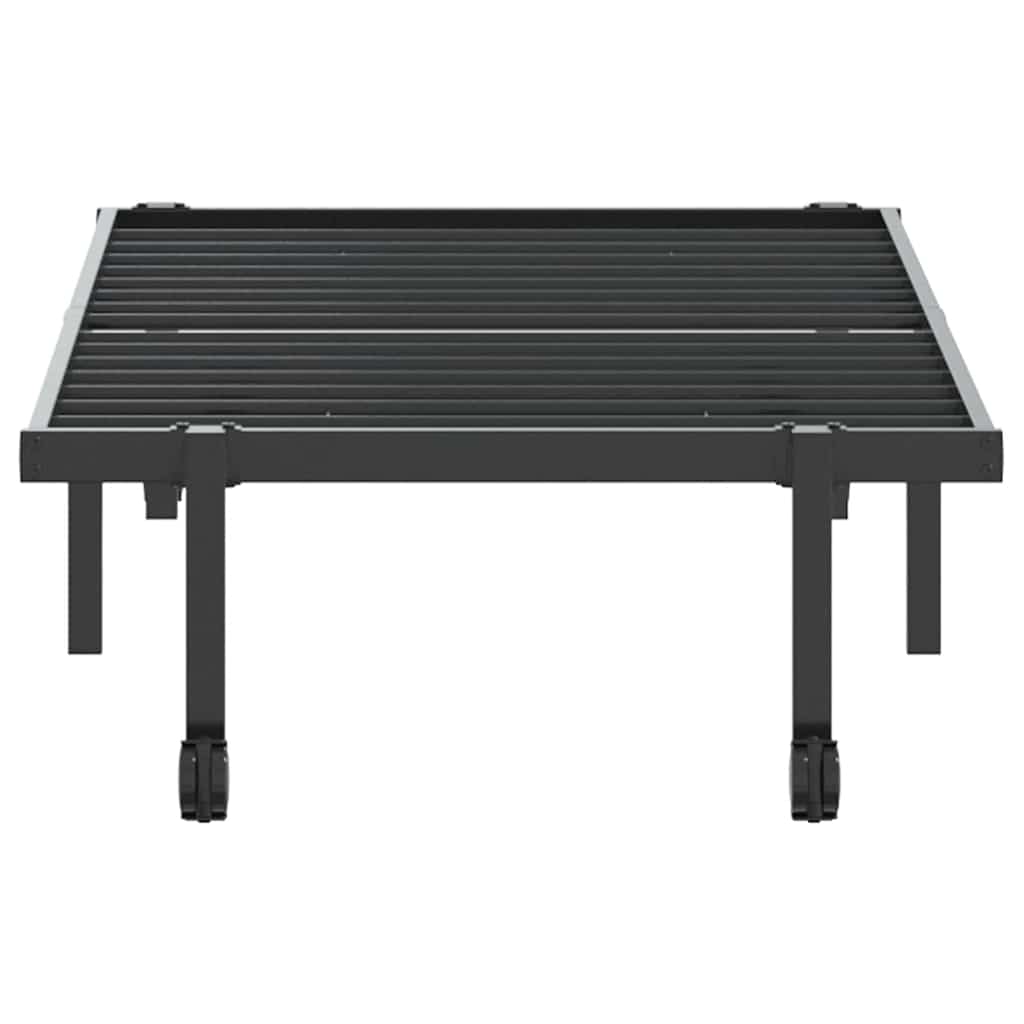 vidaXL Bettgestell ohne Matratze Klappbar Schwarz 80x200 cm Stahl