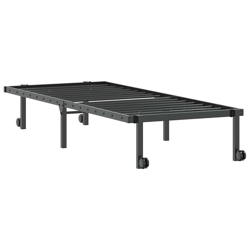vidaXL Bettgestell ohne Matratze Klappbar Schwarz 80x200 cm Stahl