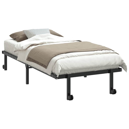 vidaXL Bettgestell ohne Matratze Klappbar Schwarz 90x200 cm Stahl