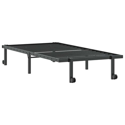 vidaXL Bettgestell ohne Matratze Klappbar Schwarz 90x200 cm Stahl