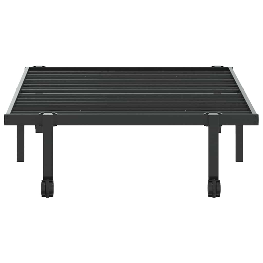 vidaXL Bettgestell ohne Matratze Klappbar Schwarz 90x200 cm Stahl