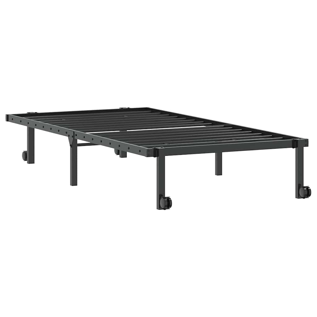 vidaXL Bettgestell ohne Matratze Klappbar Schwarz 90x200 cm Stahl