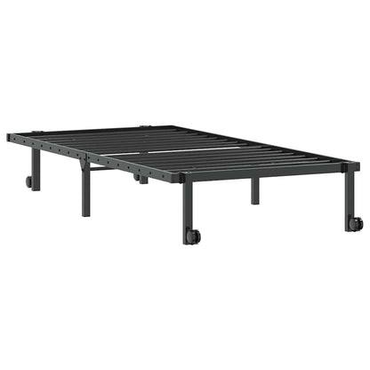 vidaXL Bettgestell ohne Matratze Klappbar Schwarz 90x200 cm Stahl