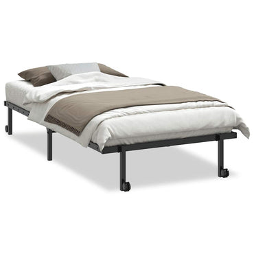 vidaXL Bettgestell ohne Matratze Klappbar Schwarz 100x200 cm Stahl
