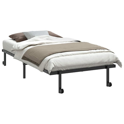 vidaXL Bettgestell ohne Matratze Klappbar Schwarz 100x200 cm Stahl