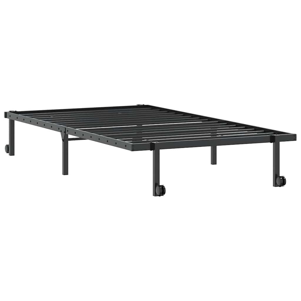 vidaXL Bettgestell ohne Matratze Klappbar Schwarz 100x200 cm Stahl