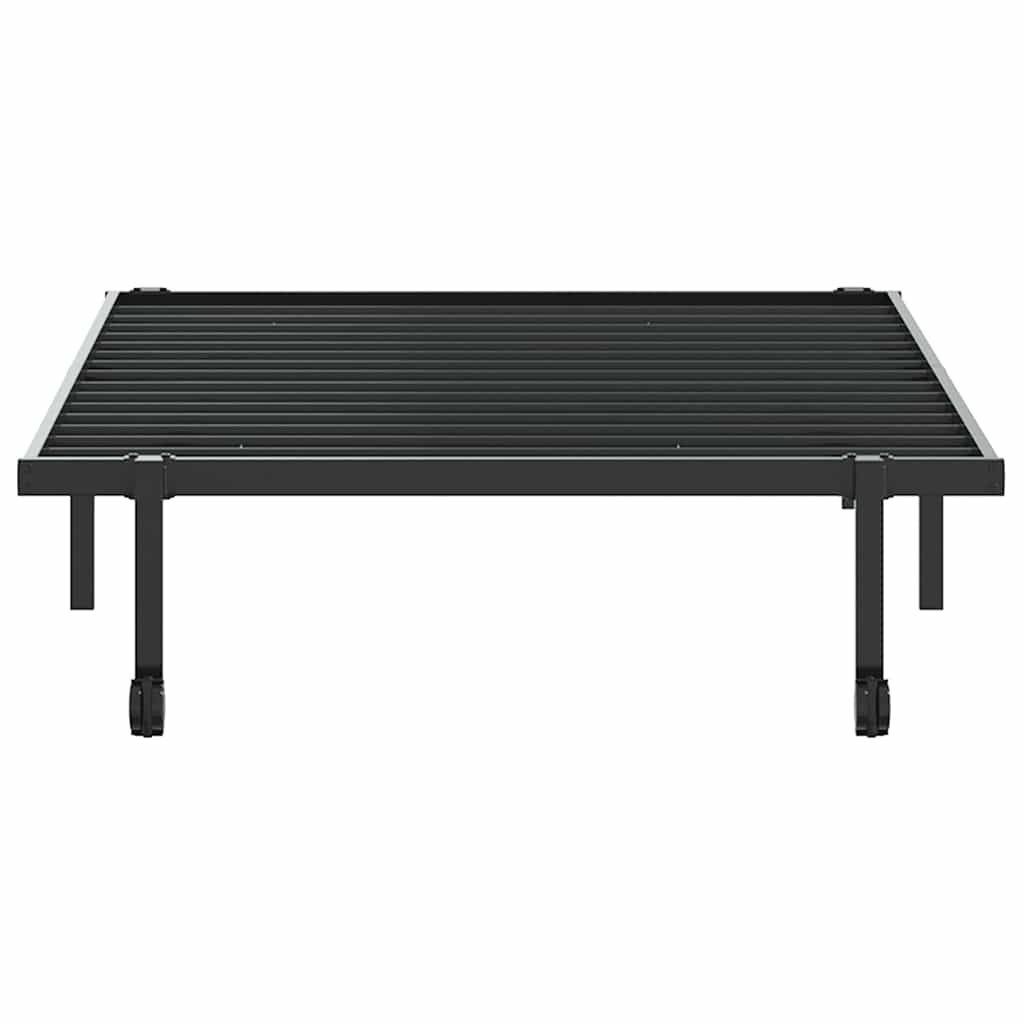 vidaXL Bettgestell ohne Matratze Klappbar Schwarz 100x200 cm Stahl