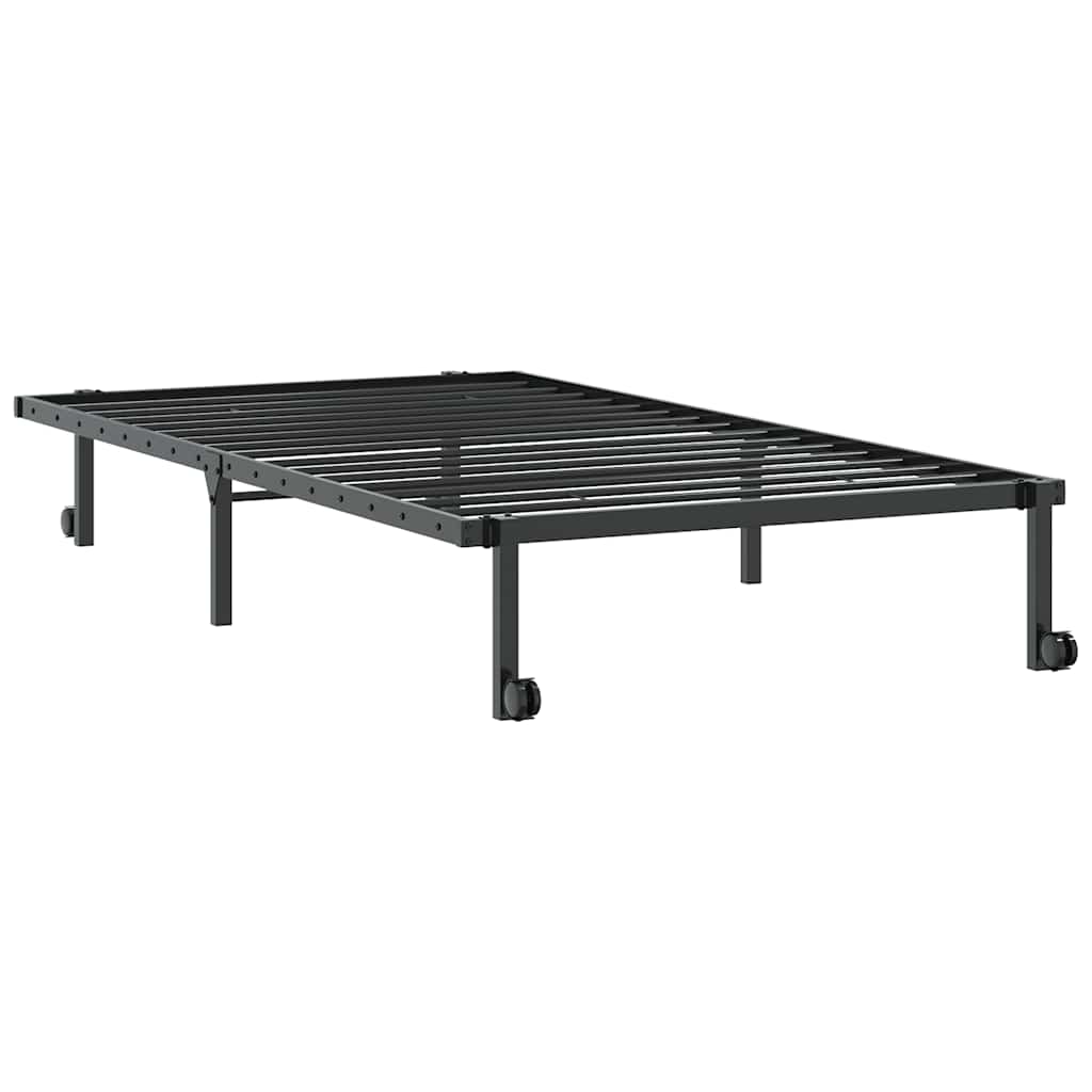 vidaXL Bettgestell ohne Matratze Klappbar Schwarz 100x200 cm Stahl