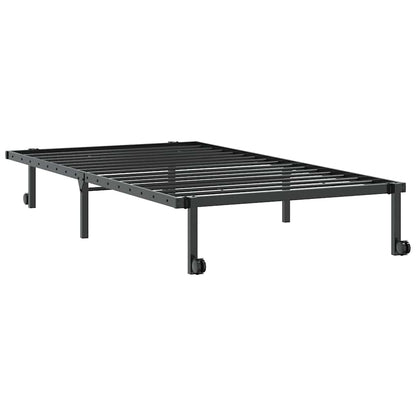 vidaXL Bettgestell ohne Matratze Klappbar Schwarz 100x200 cm Stahl