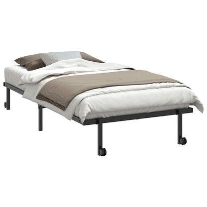 vidaXL Bettgestell ohne Matratze Klappbar Schwarz 107x203 cm Stahl