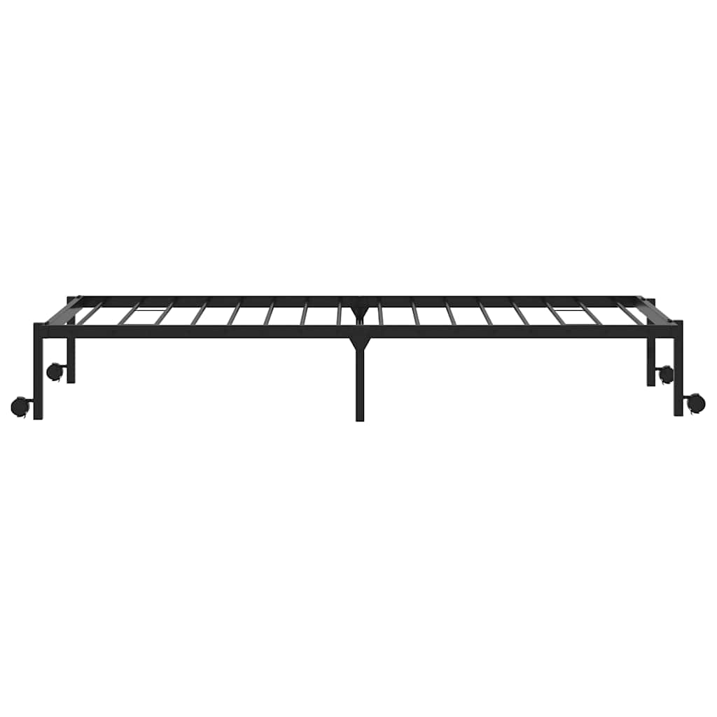 vidaXL Bettgestell ohne Matratze Klappbar Schwarz 107x203 cm Stahl