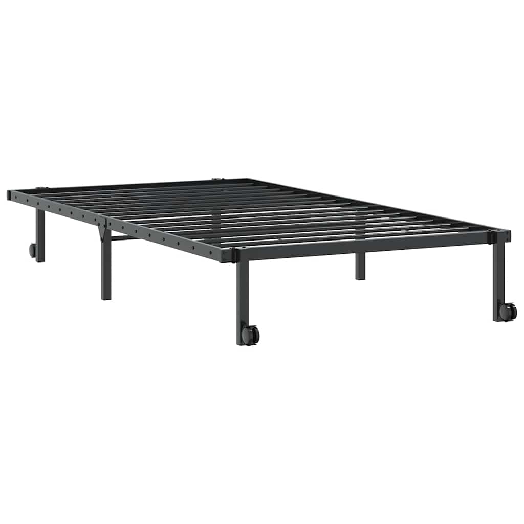 vidaXL Bettgestell ohne Matratze Klappbar Schwarz 107x203 cm Stahl