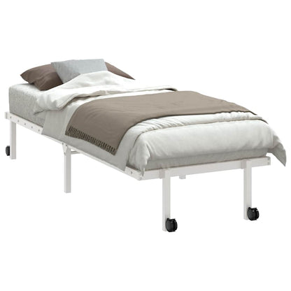vidaXL Bettgestell ohne Matratze Klappbar Weiß 75x190 cm Stahl