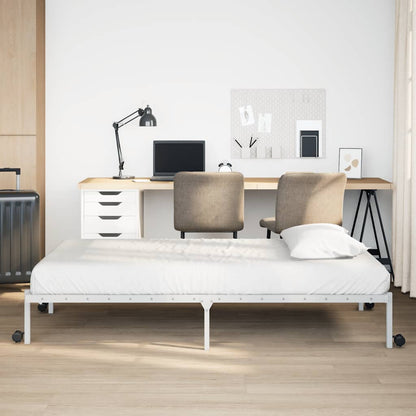 vidaXL Bettgestell ohne Matratze Klappbar Weiß 75x190 cm Stahl