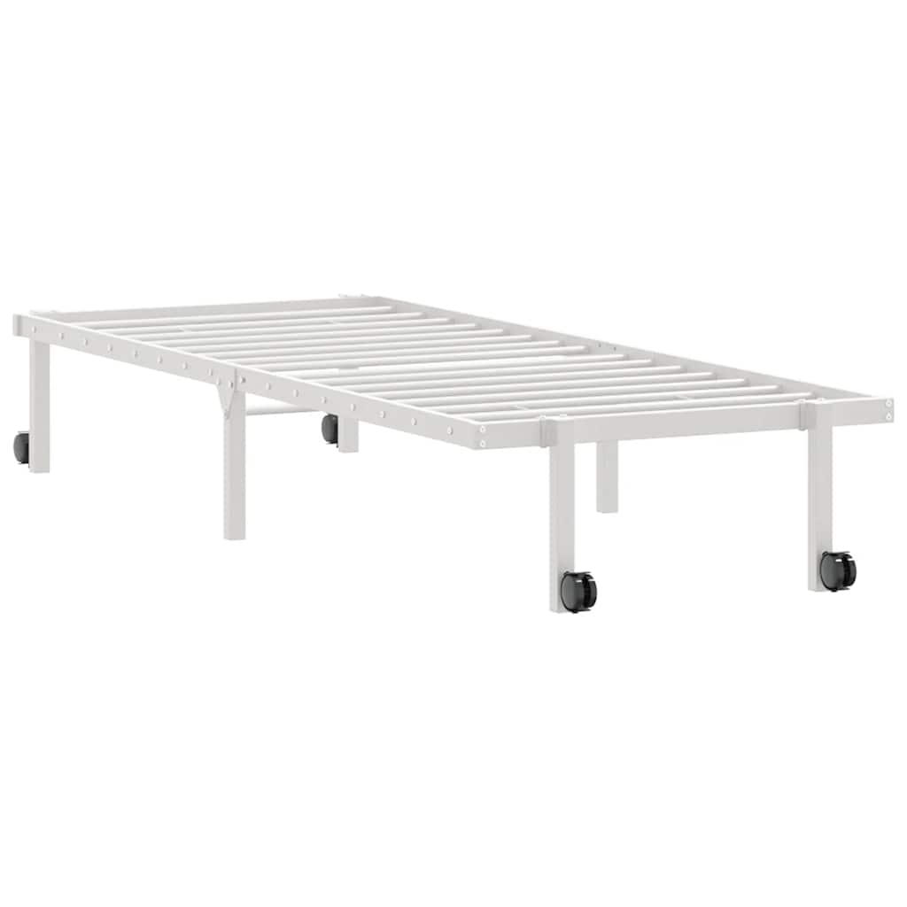 vidaXL Bettgestell ohne Matratze Klappbar Weiß 75x190 cm Stahl