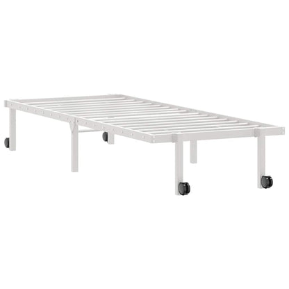 vidaXL Bettgestell ohne Matratze Klappbar Weiß 75x190 cm Stahl