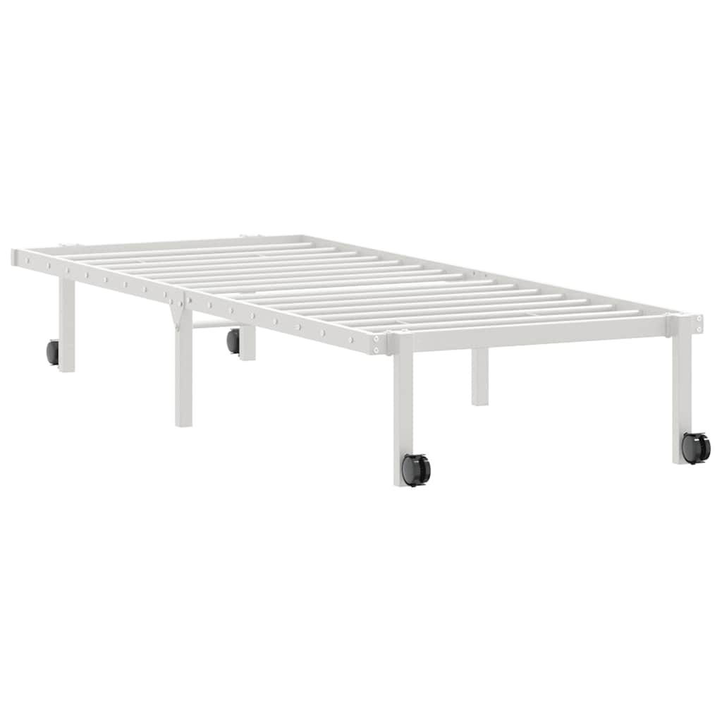 vidaXL Bettgestell ohne Matratze Klappbar Weiß 75x190 cm Stahl